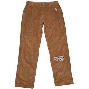 Netflix Stranger Things X Pacsun Casual Corduroy Pants Size 34 Brown NWT